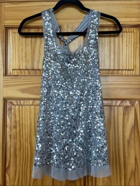 Lipstick Boutique Silver Sequin Racerback Camisole